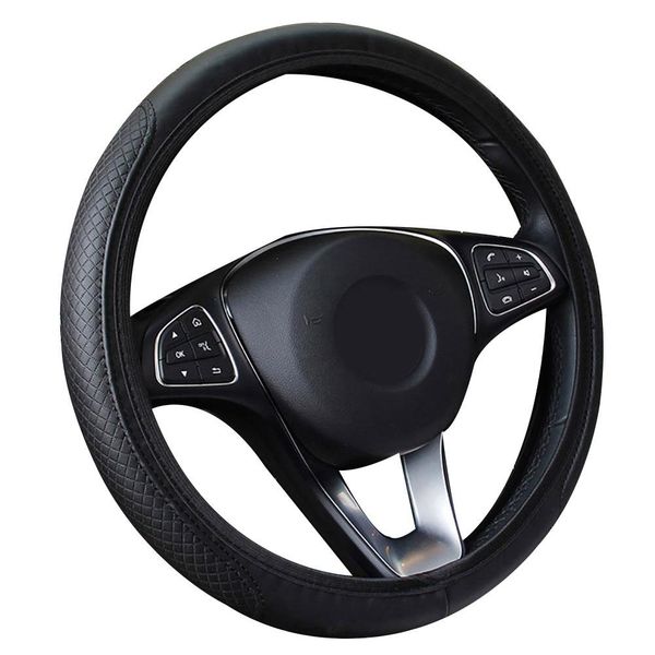 

stylish car vehicle faux leather anti-slip steering wheel wrap cover protector