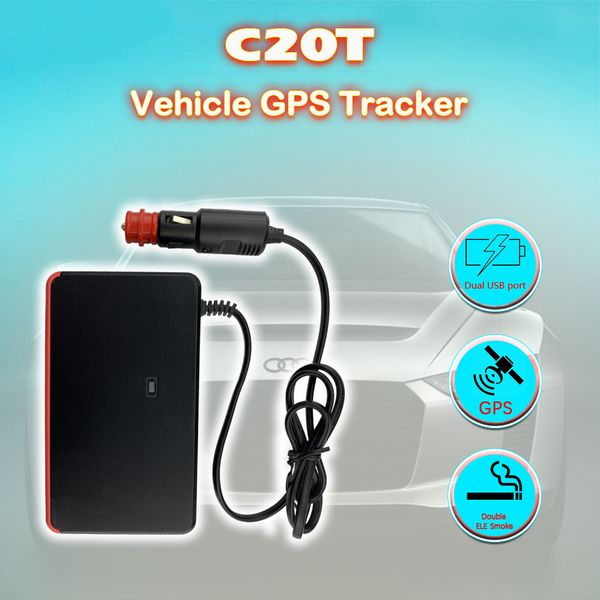 

gps tracker c20t for car 2600mah battery rechargeable voice monitor with 2 usb output good hidden in car charger web app