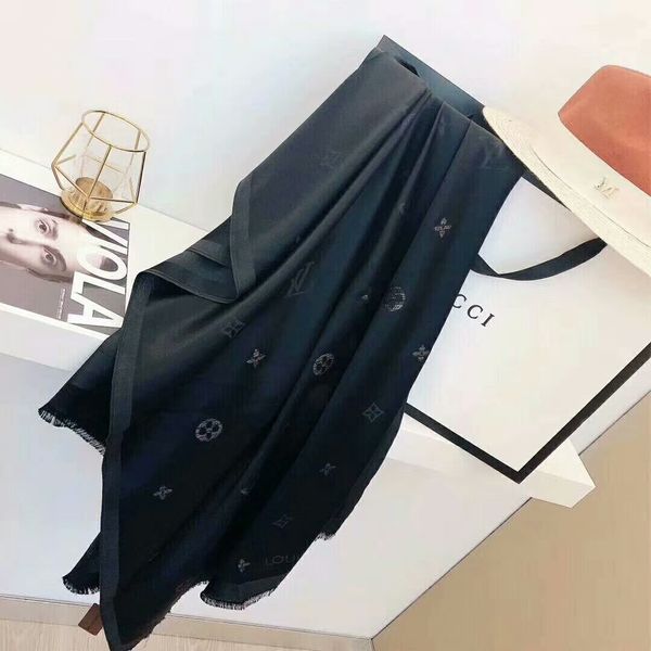 

classic luxury black white plaid winter imitation scarf winter versatile colorful warm student shawl 180x70, Blue;gray