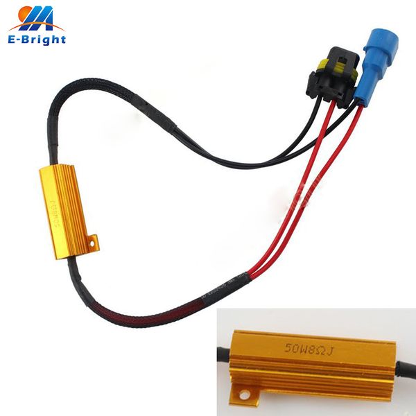 

4/10 pcs resistor 9005 9006 hb3 50w 8 ohm prevent flickering solve hyperflashing error message motorcycle headlight decoder