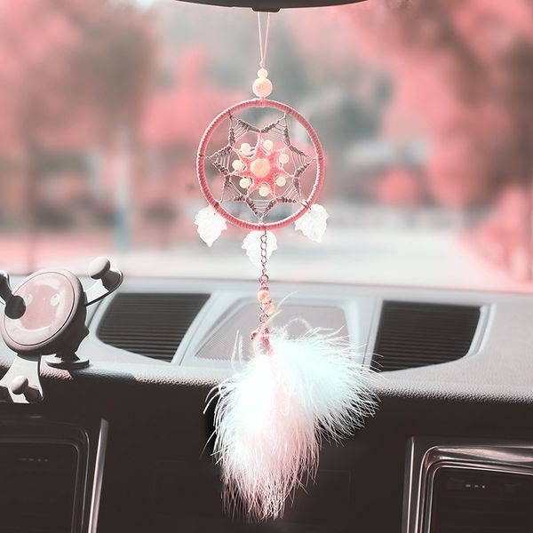 

pinks dreamcatcher car pendant dream girl heart cute wind chime nr-shipping