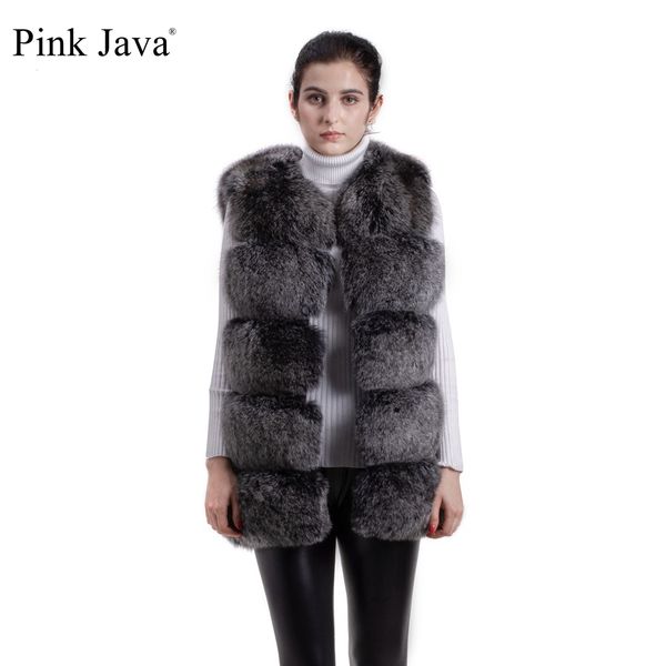 

pink java qc8047 2017 new arrival natural real fur vest gilet for women girls ing, Black