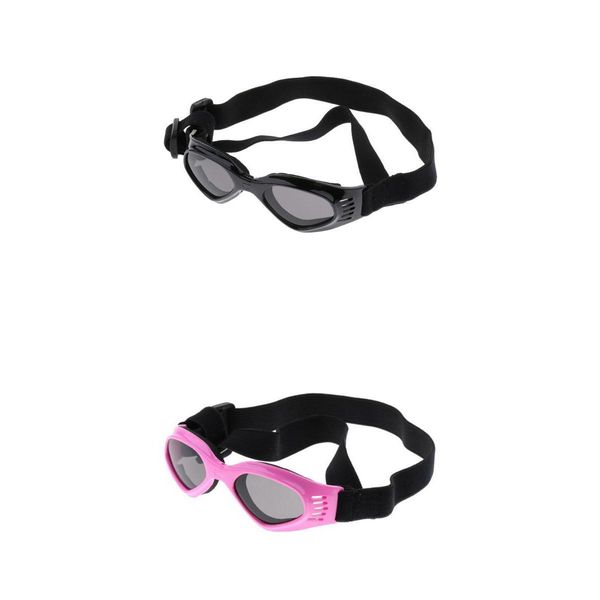 

2x small medium pet sunglasses anti-wind authentic uv eye protect black+pink
