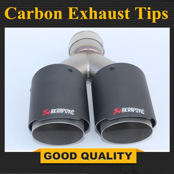 

inlet 2.5" outlet 3.5" stainless car matte carbon fiber car exhaust tip tailpipe car-styling exhaust muffler tip akrapovic