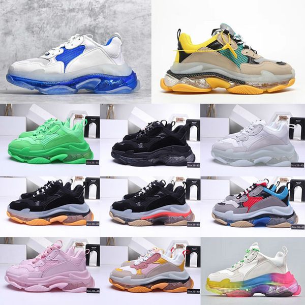 

2020 fashion casual shoes platform 17fw triple-s dad for men's women black sports luxury designer triple s vintage shoe arthur q23