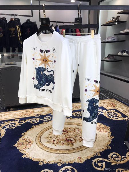 

дизайнер tracksuit men luxury потовые костюмы 2019 new spring brand мужские jogger костюмы толстовки + брюки комплекты спортивные hip hop ко, Gray