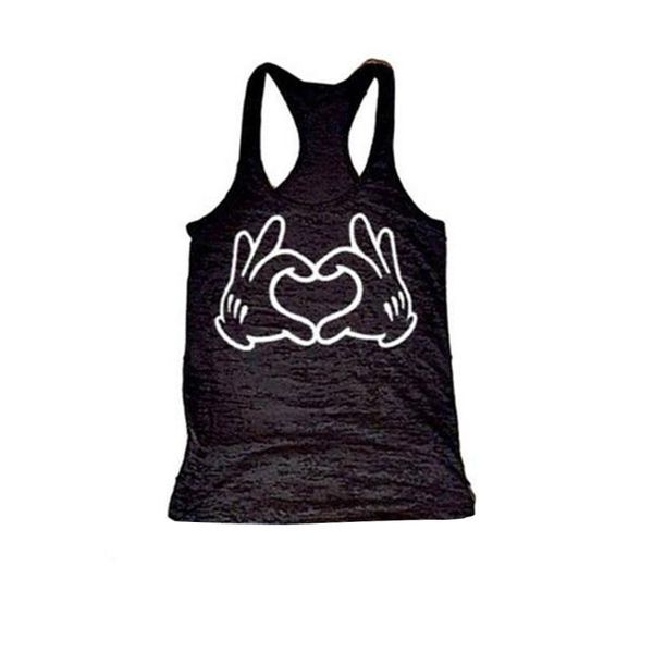 

2019 new harajuku love hand printed women t shirts casual tee summer sleeveless female t shirt women clothing hot, White