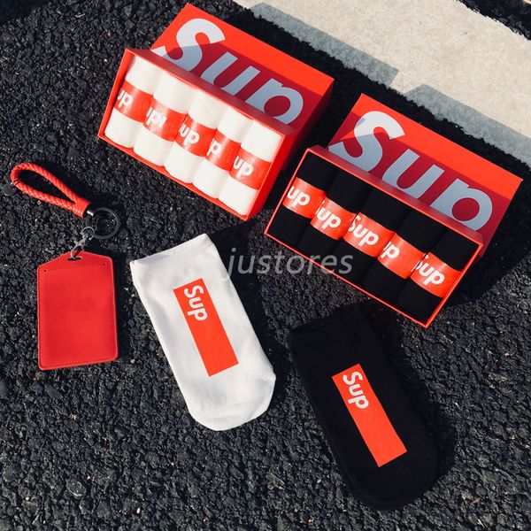 

2019 Fashion One Size 5 pairs Set Unisex SUP LOGO Ankle Socks Cotton Breathable Anklet Sock For Man Woman Sport Sock
