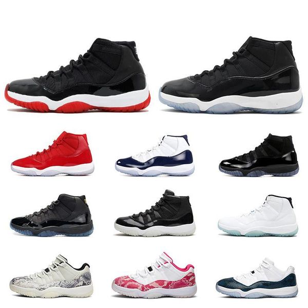 

original snake skin bred 2020 11 11s basketball shoes cap and gown spaces heiress black platinum tint jams men women sneakers