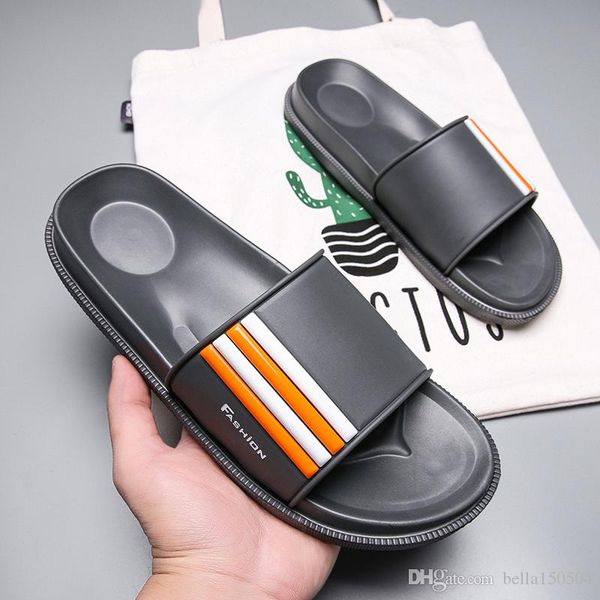 

designer slipper gear bottoms mens striped sandals causal non-slip summer huaraches slippers flip flops slipper beach sandals, Black
