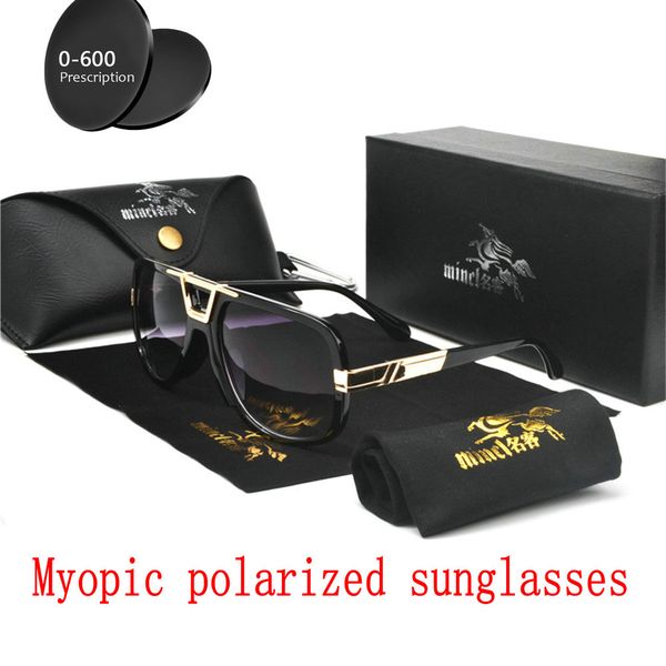 

2019 diopter finished myopia polarized sunglasses men women nearsighted glasses fashion square men's driving goggles uv400 fml, White;black