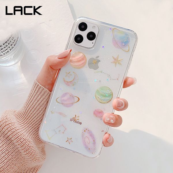 

отсутствие блеск bling moon stars planet дело телефона для iphone 11 11pro max xs max xr x 6s 6 7 8 plus задней стороны обложки шарж случаев