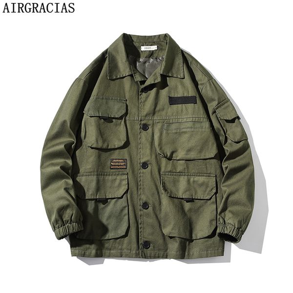 

airgracias 2019 autumn jacket men 95% cotton streetwear overcoat casual jackets men coats mens brand clothing m-5xl, Black;brown