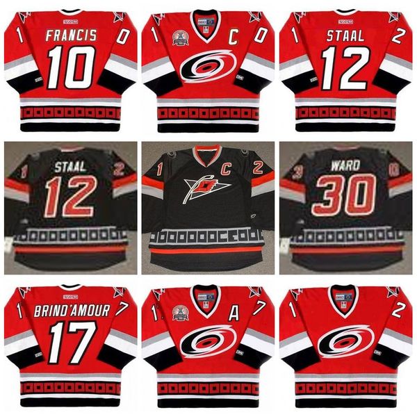 

Carolina Hurricanes 10 RON FRANCIS 2002 2003 2010 17 ROD BRIND'AMOUR 2002 30 CAM WARD 2010 Vintage Hockey Jersey