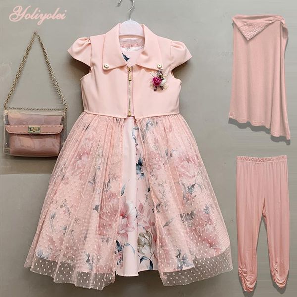 

yoliyolei реальные картинки мусульманские исламские рамадана девушки одеваются набор с пальто мешок брюки хиджаб подросток с коротким рукаво, Red;yellow