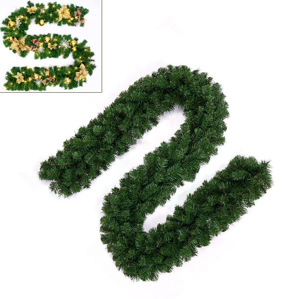 

2.7m pvc christmas ornaments xmas home tree garland rattan home wall pine decor new 2018-2019 party, Black