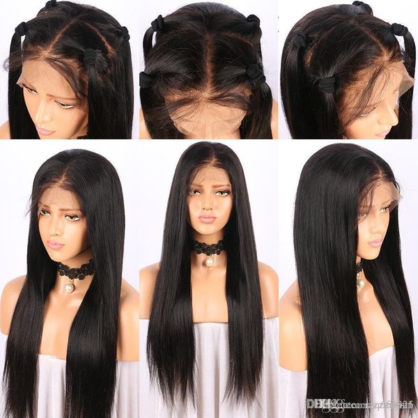 

360 lace frontal wig pre plucked with baby hair glueless straight lace front human hair wigs for black women brazilian remy+wig net