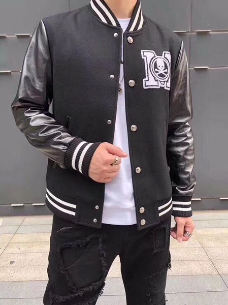 

men's jacket 2020 new spring men's casual baseball collar jacket fashion trend printing embroidered diamond jacket men's coat, Black;brown