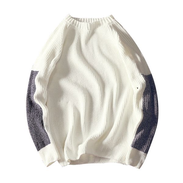 

striped knitted sweater men wool pulover christmas sweater men knitwear cotton male pullover man 2018 winter, White;black