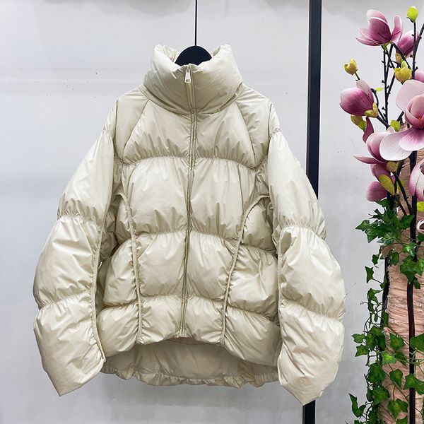 

women's down & parkas 2021 autumn winter luxury italian design 100% filled nylon office style oversized short jacket, Black