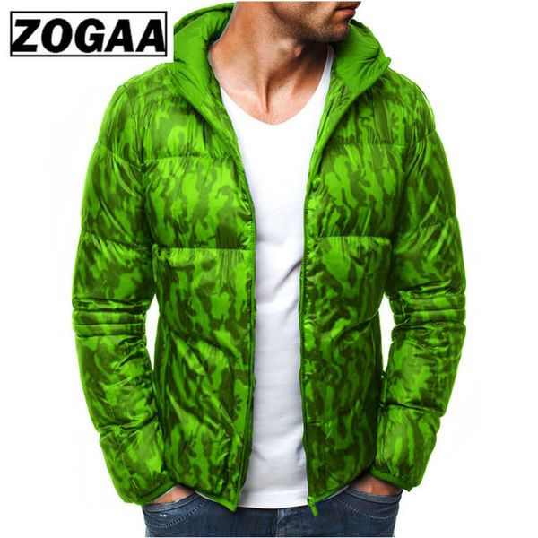 

zogaa winter men warm parkas coats cotton thick printed hooded jackets parkas male zipper padded slim fit outerwear coats 2019, Tan;black