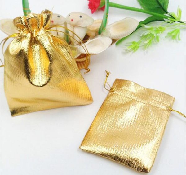 

1000pcs 9*12cm gold bags woman vintage drawstring bag for wedding/party/jewelry/christmas/gift handmade pouch packaging bag