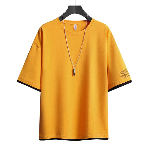 

summer 2020 t-shirt for men casual loose-fitting solid-colored short-sleeved t-shirt hip-hop street shirt t-shirt for men, White;black