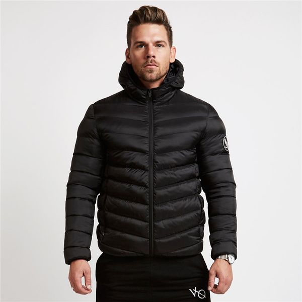 

2020 men's new winter warm cotton padded men's thermal hat zipper jacket men's short cotton padded clothes mens designer wint, Black