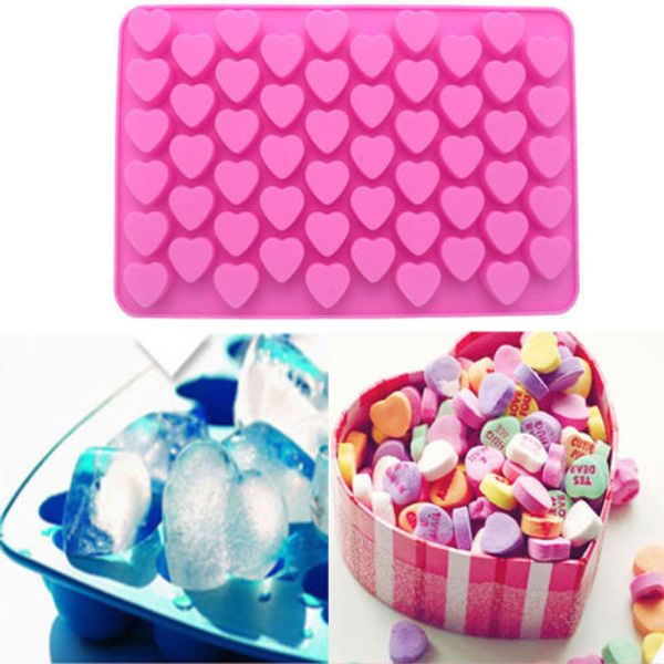 

mini diy kitchen mold 55hole heart shape silicone mold for candy chocolate cake mould decorating baking tool