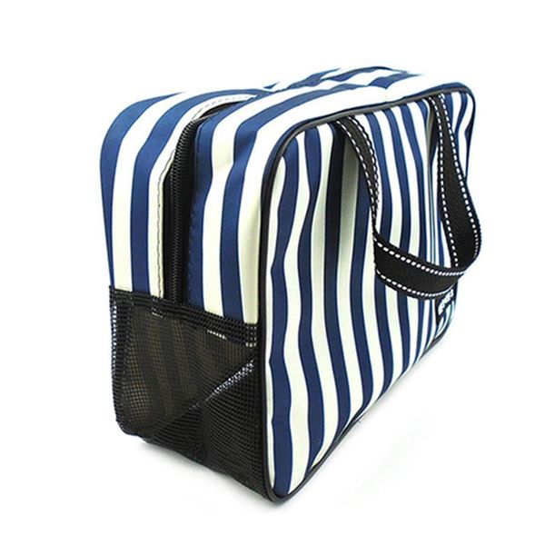 

bath toiletries storage bag men women outdoor travel storage mesh bag waterproof large capacity striped toiletry bag dh0862