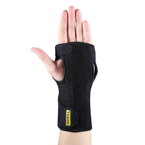 

yosoo neoprene adjustable wrist support brace strap wrist splint sprains arthritis band belt hand bandage half gloves lifting, Black;red