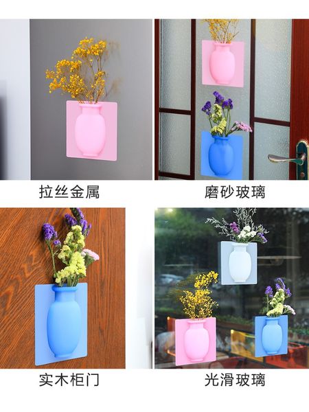 

silicone vase wall stickers 2 of silicone vase seamless paste net red with wall-mounted refrigerator creative wall magic