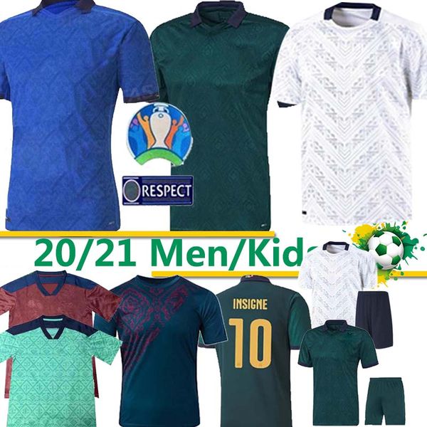 

2020 italy soccer jerseys mens soccer uniform sets 20 21 italia bonucci insigne jorginho men+kids football shirts italian football kits, Black;yellow