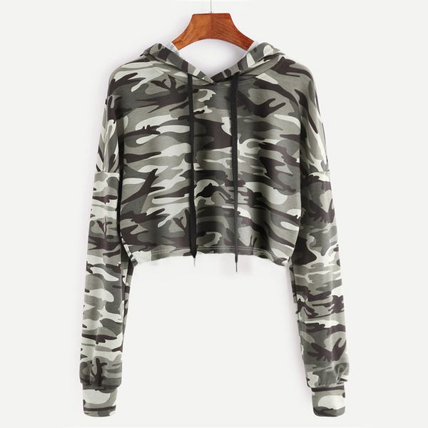 

women camouflage print hoodie sweatshirt long sleeve leisure short sudadera pullover camiseta mujer felpe donna moletom tunic, Black