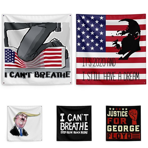 

150*150cm i cant breathe blanket trump printing tapestry black lives matter household wall banner #qa66908