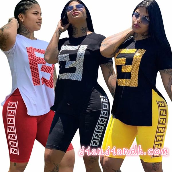 

3746 cross-border 2019 european and american women's stamping f sports casual pants set two-piece night club 823205555