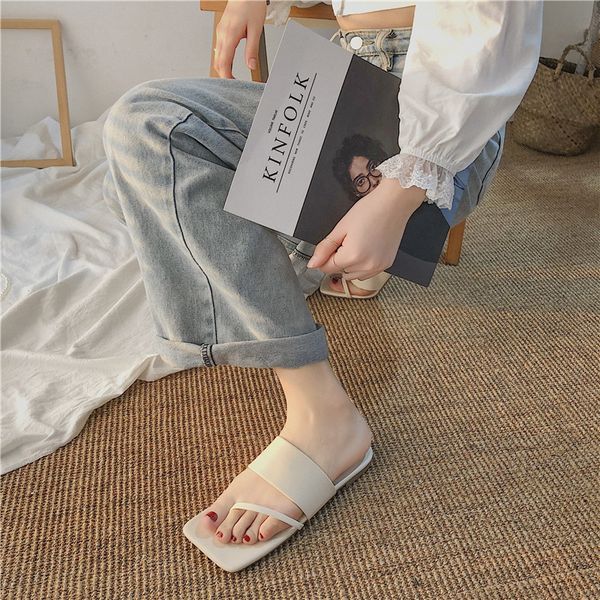 

shoes woman 2020 woman's slippers low rubber flip flops shale female beach slides new flat hawaiian sabot, Black