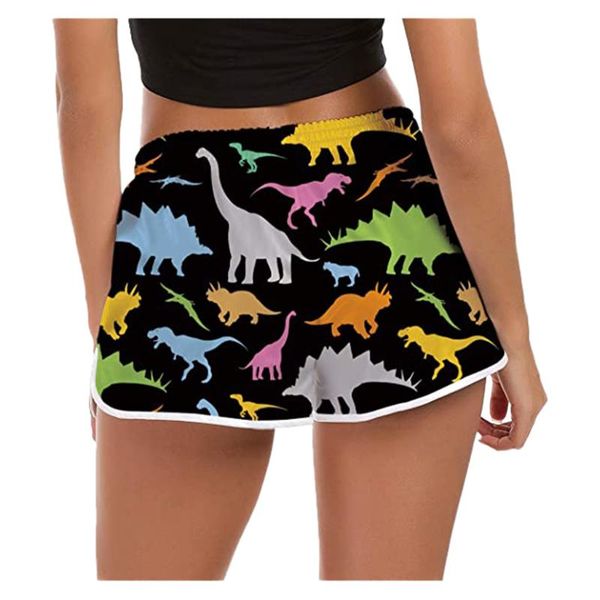 

summer fast drying women cotton shorts contrast binding side split elastic waist loose casual shorts yoga short #d, White;red