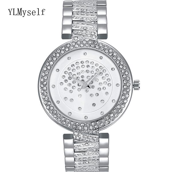 

crystal nice watch for women, white and gold colors, 20cm length fast shipping watches gift for mother's birthday, Slivery;brown