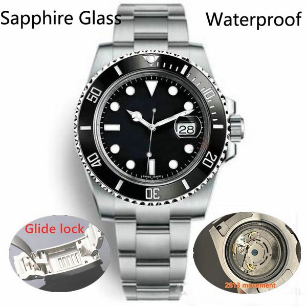 

Роскошные Glide Замок керамический ободок Mens Sapphire 2813 Механические автоматические д
