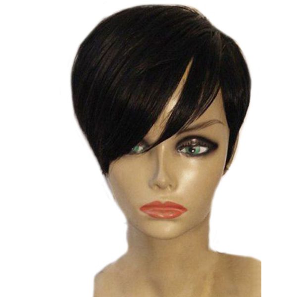 Short Human Pixie Lace Front Hair Wigs For Black Women Glueless