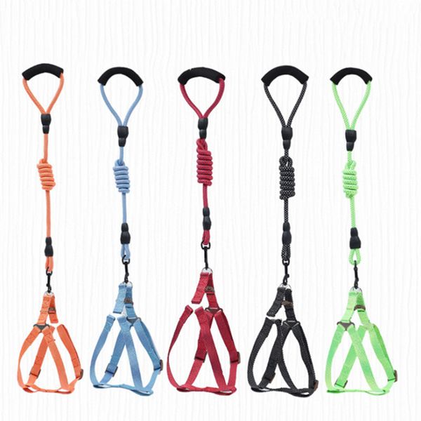 

nylon pitting dog collars leashes dog supplies chest strap dog leash adjustable straps walking and training puppys tape leash sell 0108