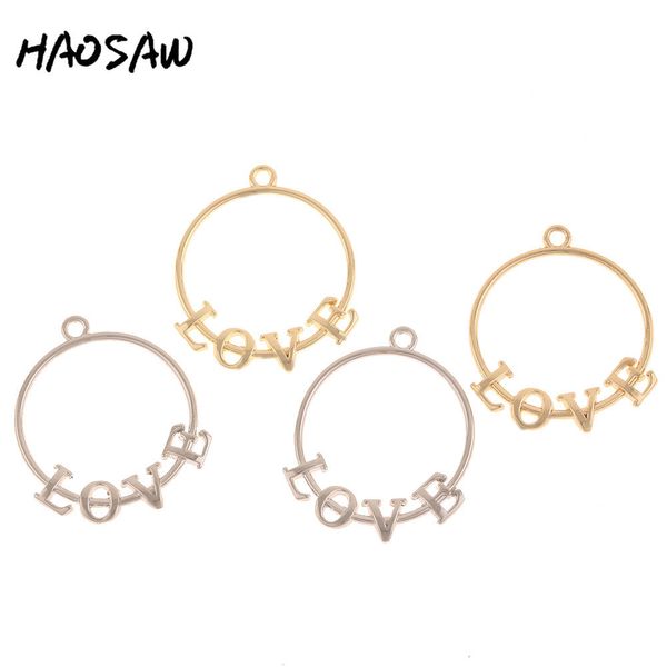 

haosaw choose 6pcs/lot round charm/love charm/rhodium earring accessories/handmade diy charms/charm jewelry, Bronze;silver