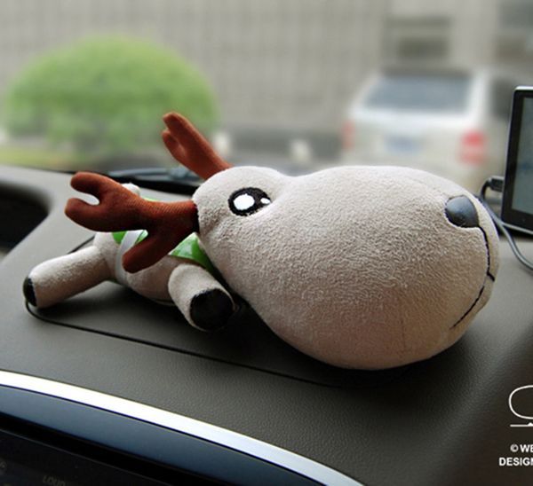 

2pc 23cm cute small deer plush toy bamboo charcoal package car activated carbon in furnishing articles adorn