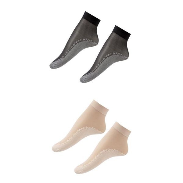 

20 pairs women non slip summer socks black+skin color, Black;white