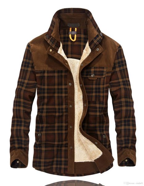 

5 colors mens jacket plus velvet europe and america plaid jacket cotton lapels locomotive jacket fashion outerwear large size m-3xl, Black;brown