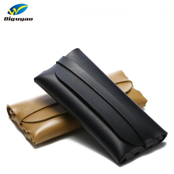 

new soft pu leather sunglasses case women big size eyeglasses box for men eyewear protector hand take spectacle case, Silver