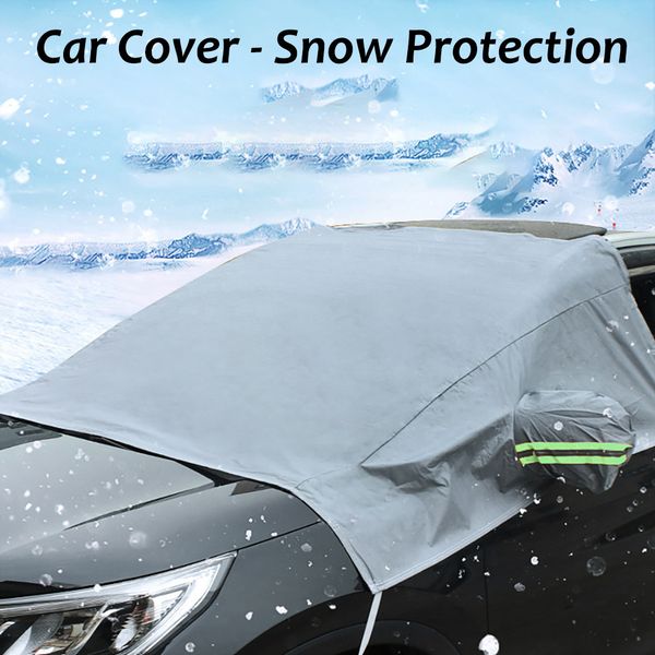

universal winter snow block car front bumper half car wash cover snow and frost