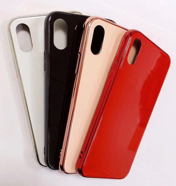 

luxury electroplated phone cases tempered glass back cover protector for iphone 11 pro max x xs xr xs max 6s 6plus 7 7p 8 plus
