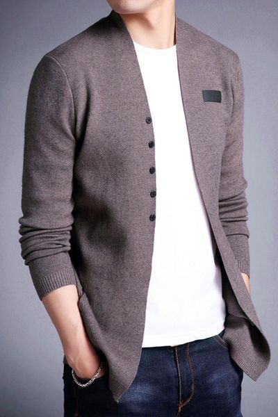 

men sweater fashion slim korean man long sleeve knit cardigan v-neck sweater jacket -3xl, White;black